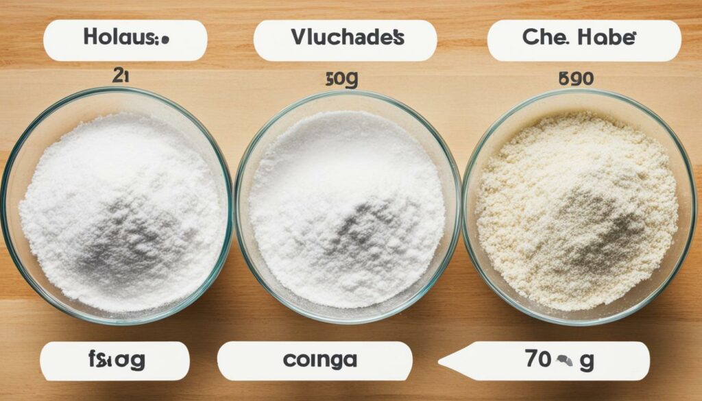 weight-to-volume conversions for flour