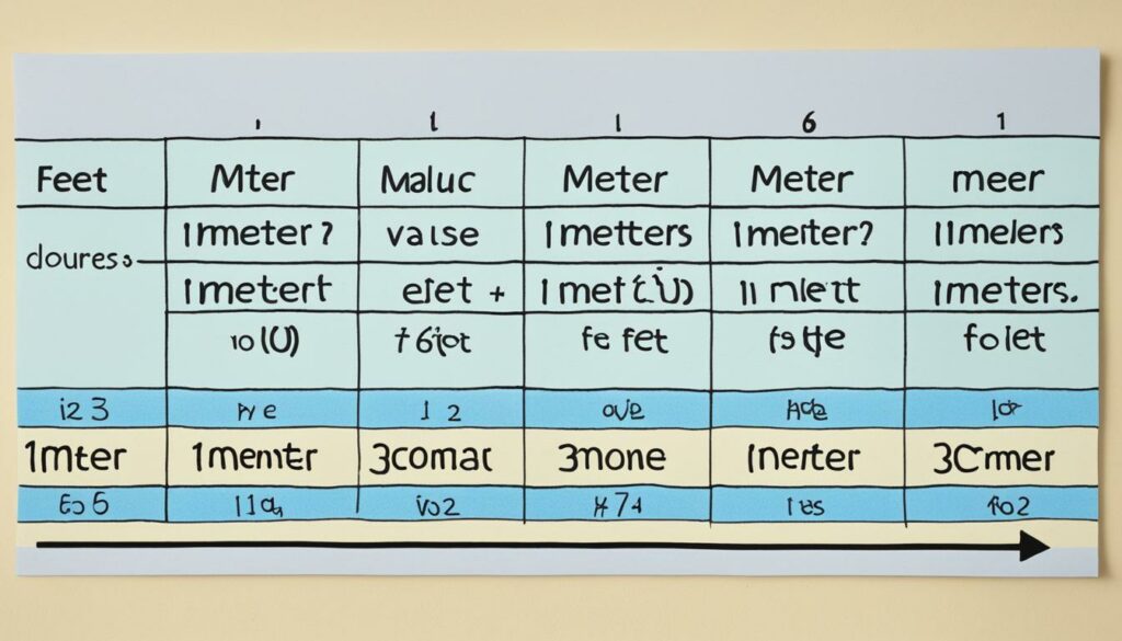 Meter to Feet Conversion Table